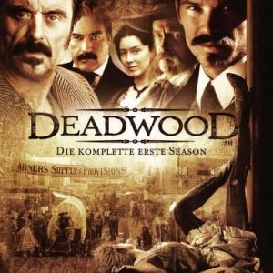 Brad Dourif, Powers Boothe, Ian McShane, Timothy Olyphant and Molly Parker in Deadwood (2004)