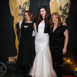 Local film superstars Angie Nolan Sharai Rewels and Shauna HardyMishaw attend the Oscar Party put on the by the Whistler Film Festival Society