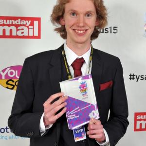 Mark Flood, collecting his Young Scot Award