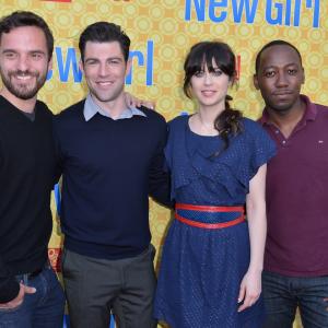 Zooey Deschanel Max Greenfield Lamorne Morris and Jake Johnson at event of New Girl 2011