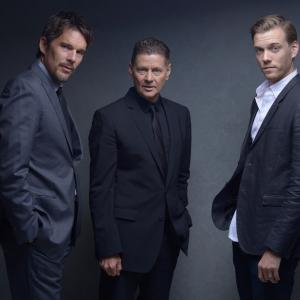 Ethan Hawke Andrew Niccol and Jake Abel at event of Good Kill 2014