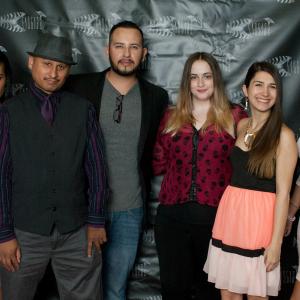 The Cast of Atelophobia and Joe Lujan at the grand opening of the live experience of Atelophobia