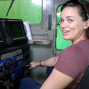 Locomotive Engineer Trainee Pamela a Norfolk Southern Safety shoot