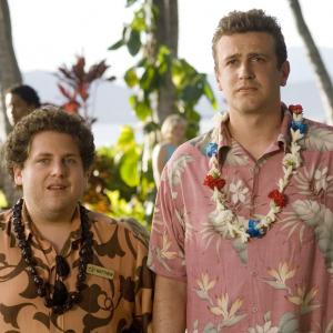 Still of Jason Segel and Jonah Hill in Forgetting Sarah Marshall 2008