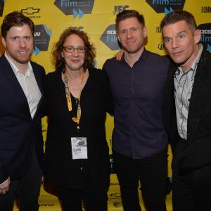 Ethan Hawke Janet Pierson Michael Spierig and Peter Spierig at event of Predestination 2014