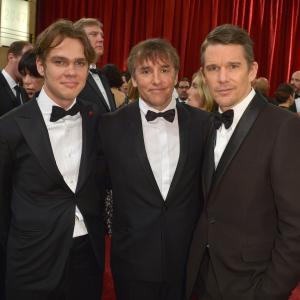 Ethan Hawke Richard Linklater and Ellar Coltrane at event of The Oscars 2015