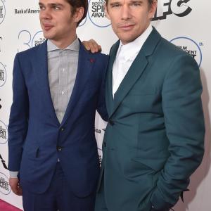Ethan Hawke and Ellar Coltrane at event of 30th Annual Film Independent Spirit Awards 2015