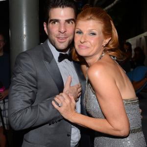 Connie Britton and Zachary Quinto at event of The 64th Primetime Emmy Awards (2012)