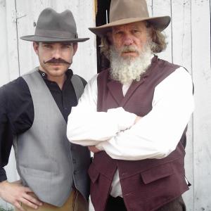 Martin Palmer with John Redlinger on the set of Gunslingers