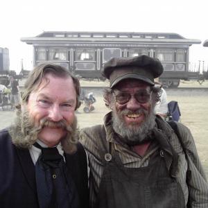 Martin Palmer with Stephen Root on the set of The Lone Ranger
