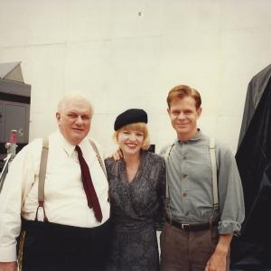 Charles Durning, Colette Joel, and William H. Macy Filming 'The Water Engine'