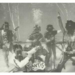 Warren 1987 playing keyboard for Guinness Book of Records First Underwater Rock n Roll Band televised worldwide LA Olympic Pool