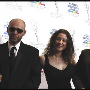 Fiasco creative team at 2010 ATAS Foundation awards in Hollywood from left producer BR Tatalovic writerdirectorstar Nadia Hamzeh and cinematographer George Dickson