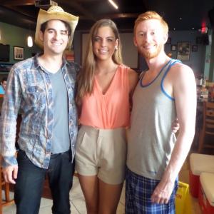 Taylor with lead actors of The Alibi Boys Will Ritchie and Sean Carmichael TV Pilot in Naples Florida by John E Seymore of Seymore Films