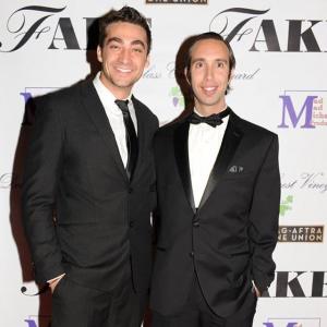 John Kyle Sutton and director Jacopo Manfren at the premiere of Fake