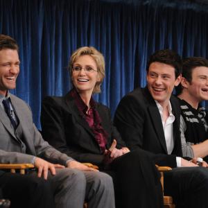 Jane Lynch Matthew Morrison and Cory Monteith at event of Glee 2009