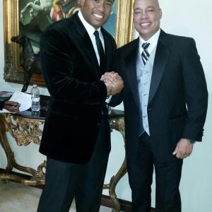 Harvey Walden IV VH1s Celebrity Fit Club and Mandell Frazier on set for Jackie Christies Bossard Cognac Commercial Shoot