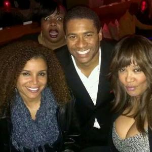 Actress Mari Morrow Comedienne Jackie Champagnie Kym Whitley and Mandell Frazier at event of OWNs Raising Whitley Wrap Party Serras Dine and Bar  Studio City CA