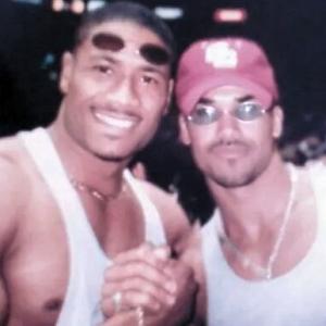 Shemar Moore and Mandell Frazier at event of Celebrity AllStar Game The Forum  Inglewood CA