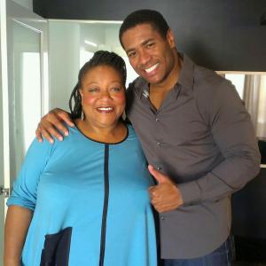 Diane Amos and Mandell Frazier on set of PineSol Commercial Shoot