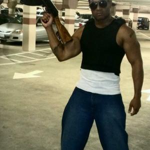 Mandell Frazier on set of bios Gangsters Americas Most Evil