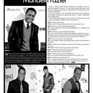 Mandell Frazier featured in RSVP NEWS Magazine  October 2015 Issue