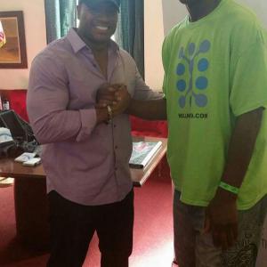 AC Green LA Lakers and Mandell Frazier at event of the 2015 Emmy Awards Celebrity Gifting Suite  American Legion Post 43  Hollywood CA