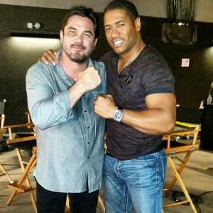 Dean Cain and Mandell Frazier on set of Netfix's 