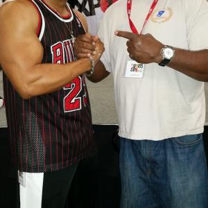 Olympic heavyweight boxing champion Henry Tillman and Mandell Frazier at event of All Sports Expo Ontario Convention Center  Ontario CA