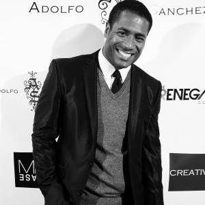 Mandell Frazier on the Red Carpet at event of Adolfo Sanchezs Creatures of the Night AutumnWinter 2015 Fashion Show during LA Fashion Week Mondrian Hotel  Los Angeles CA