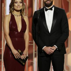 John Krasinski and Olivia Wilde at event of 73rd Golden Globe Awards 2016