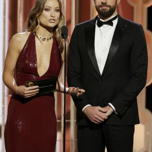 John Krasinski and Olivia Wilde at event of 73rd Golden Globe Awards 2016