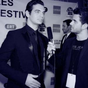 Rolandos Liatsos on the red carpet with Theo Alexander from True Blood