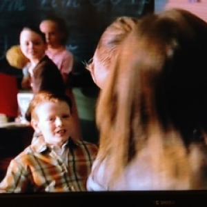 Jake on the set of the movie Flipped First day of school scene