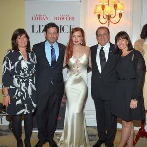 Tanya Lopez, Rob Sharenow, Lindsay Lohan, Larry A. Thompson, and Nancy Bennett at Lifetime 