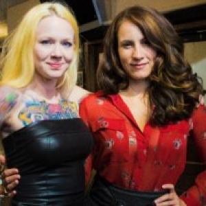 as Lacey in Tattitude with tattoo model/singer Leah Jung