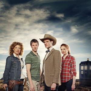 Alex Kingston, Matt Smith, Karen Gillan and Arthur Darvill in Doctor Who (2005)