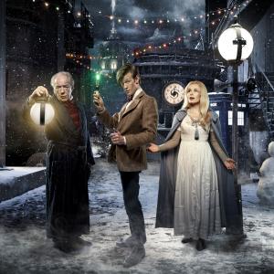 Still of Michael Gambon, Katherine Jenkins and Matt Smith in Doctor Who: A Christmas Carol (2010)
