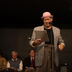 Stephen James as the Angel Clarence, in the 2013 radio-on-stage production of 