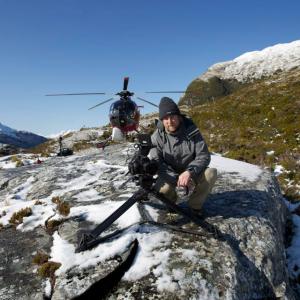 Paul Wolffram on location in Fiordland New Zealand during the shoot for Voices of the Land 2014