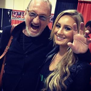 Julie Dawson hosting at Rock and Shock with Robert Englund from Freddy Krueger 2013