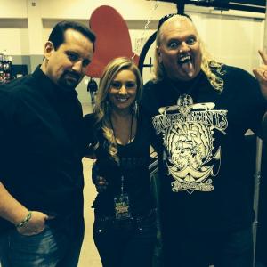 Julie Dawson hosting at Rock and Shock with WWE wrestling legends Tommy Dreamer and Gangrel