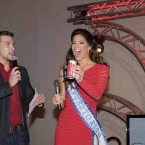 Hosting a product launch event. Joined on stage by Miss Universe Puerto Rico 2011, Viviana Ortiz