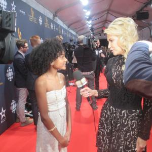 Shailyn PierreDixon talking with Entertainment Tonight on the Canadian Screen Awards Red Carpet