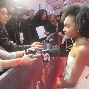 Shailyn PierreDixon working the press line at the Canadian Screen Awards Red Carpet