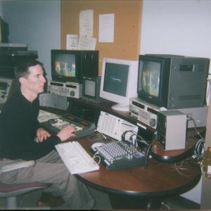 Here I am in the editing room Notice the old school equipment back then