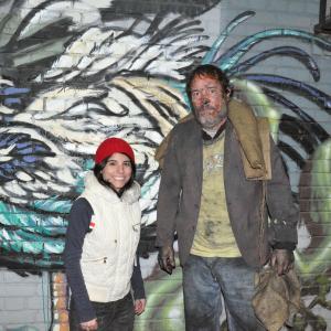 Romina and Manuel Espinosa on the set of The Insomniac