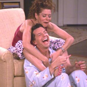 Still of Sean Hayes and Debra Messing in Will amp Grace 1998