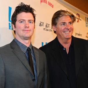 David J Phillips and Corbin Timbrook arrive at the L!fe Happens premiere in Hollywood CA