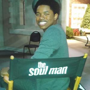 Nathan Davis Jr on set of The Soul Man